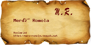 Merő Romola névjegykártya
